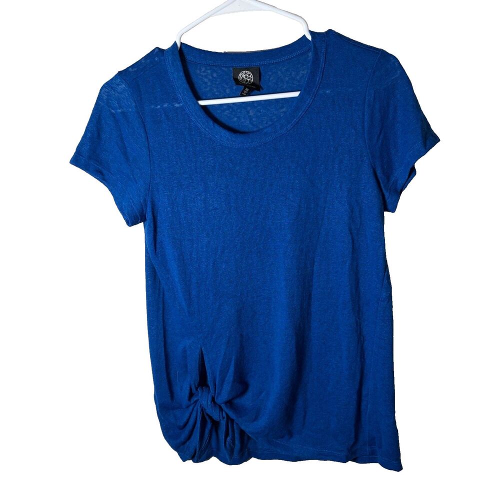 Bobeau T-Shirt Women's XS Blue Short Sleeve Twist Casual Round Neck Top